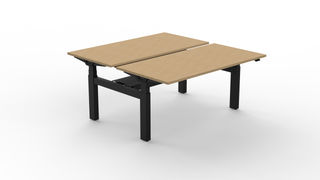 BIVO 2.0 bench zit-sta bureau-Zit Sta tafels-Buro International-Zwart-Vicenza Licht Eik-120x80-Buro International