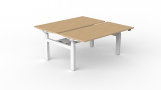 BIVO 2.0 bench zit-sta bureau-Zit Sta tafels-Buro International-Wit-Vicenza Licht Eik-120x80-Buro International