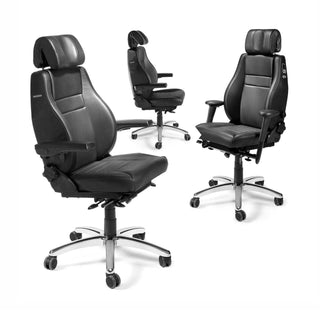 Secur24: Exclusive-Ergonomische stoelen-FLOKK NV-Trento (Ecco Leather) Zwart TR0760-8SC armleggers-Buro International