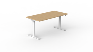 BIVO 2.0 enkele zit-sta bureau-Zit Sta tafels-Buro International-Wit-Vicenza Licht Eik-160x80-Buro International