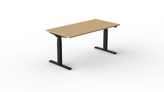 BIVO 2.0 enkele zit-sta bureau-Zit Sta tafels-Buro International-Zwart-Vicenza Licht Eik-160x80-Buro International